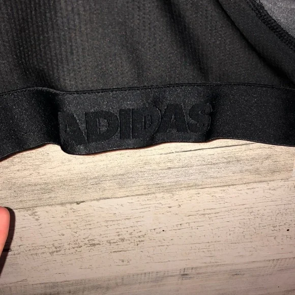 Adidas bra gray black and white sports bra active wear sports wear fit like a SM - Picture 5 of 5